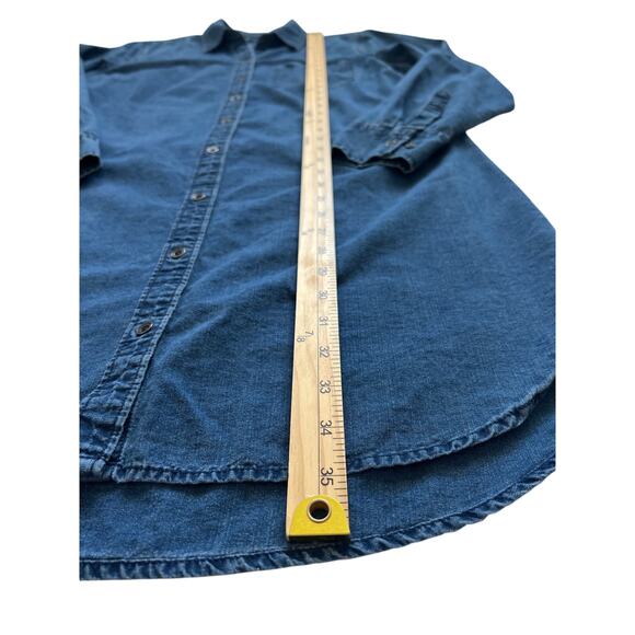 Abercrombie & Fitch Shirt Dress Womens Large Blue Chambray Lightweight Casual - Picture 9 of 10